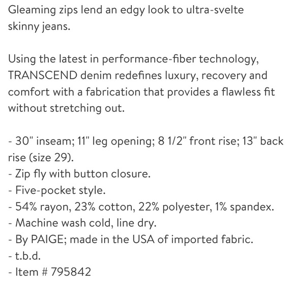 Paige edgemont dark skinny jeans w/ zipper detail - Picture 8 of 10